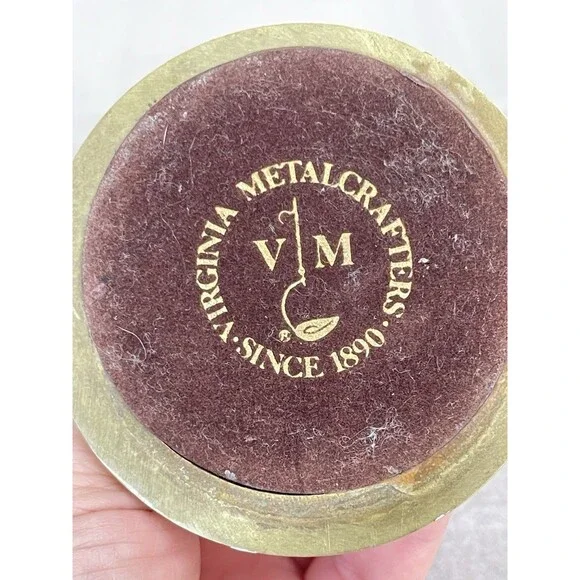 VTG Virginia Metalcrafters Brass Candlesticks Set of 2 – 3” Tall USA Made - Picture 3 of 12